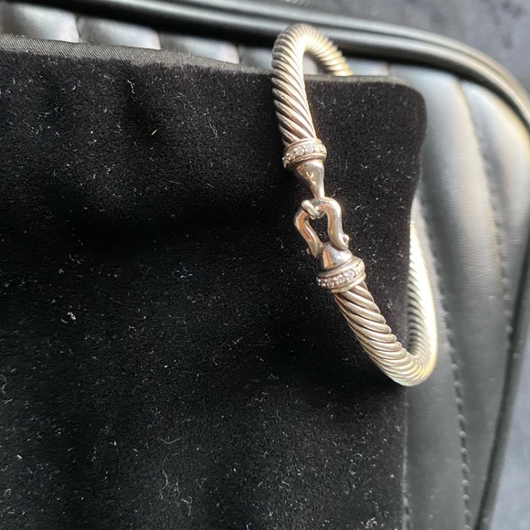 Cable Buckle Bracelet with Diamonds, 5mm - Picture 3 of 7